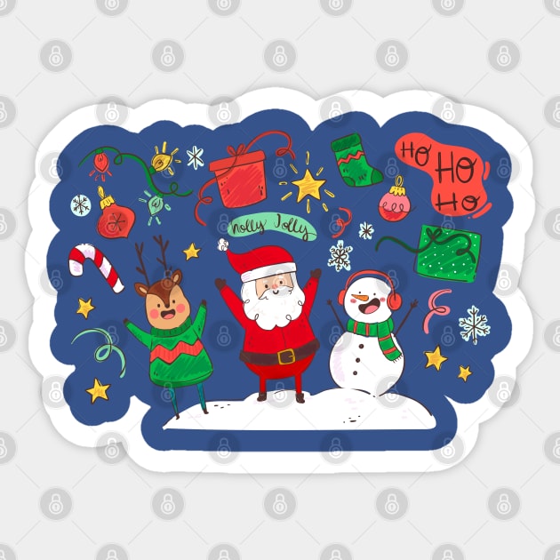 Holly Jolly Sticker by Mako Design 